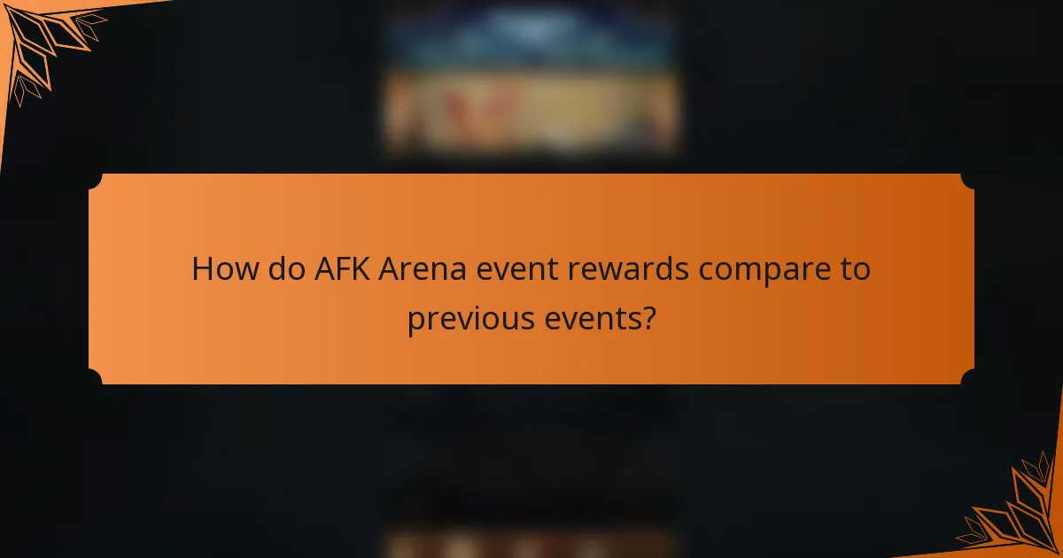 How do AFK Arena event rewards compare to previous events?