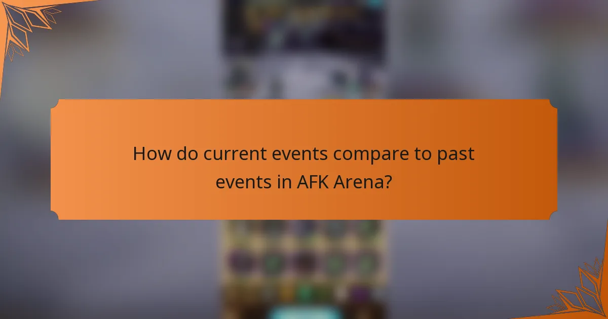 How do current events compare to past events in AFK Arena?