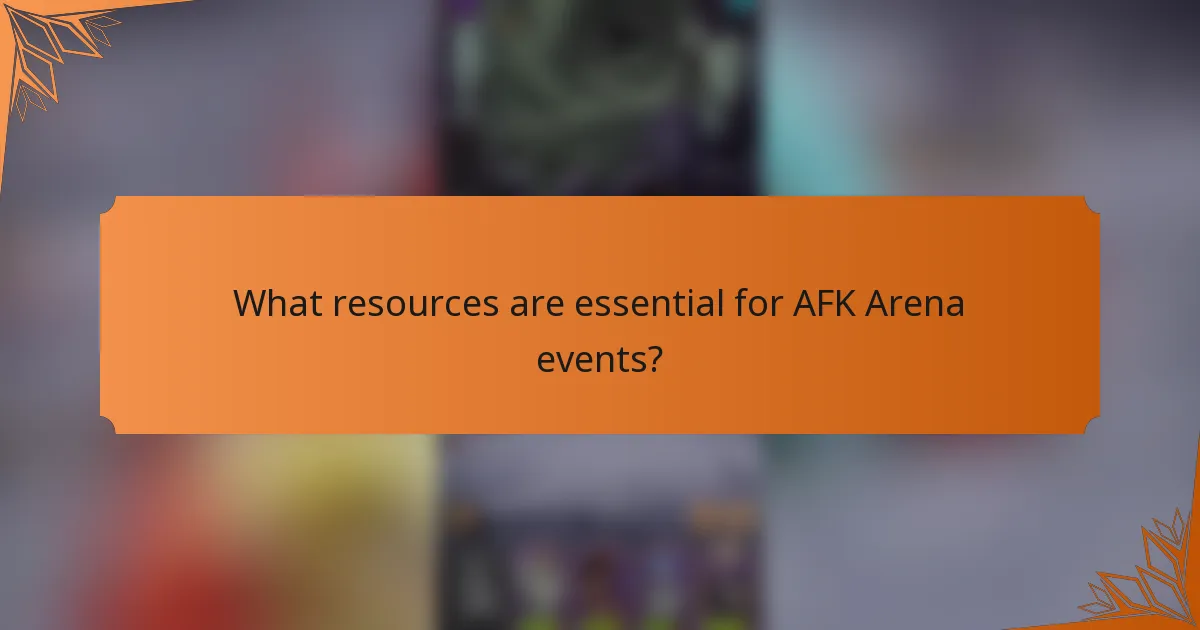What resources are essential for AFK Arena events?